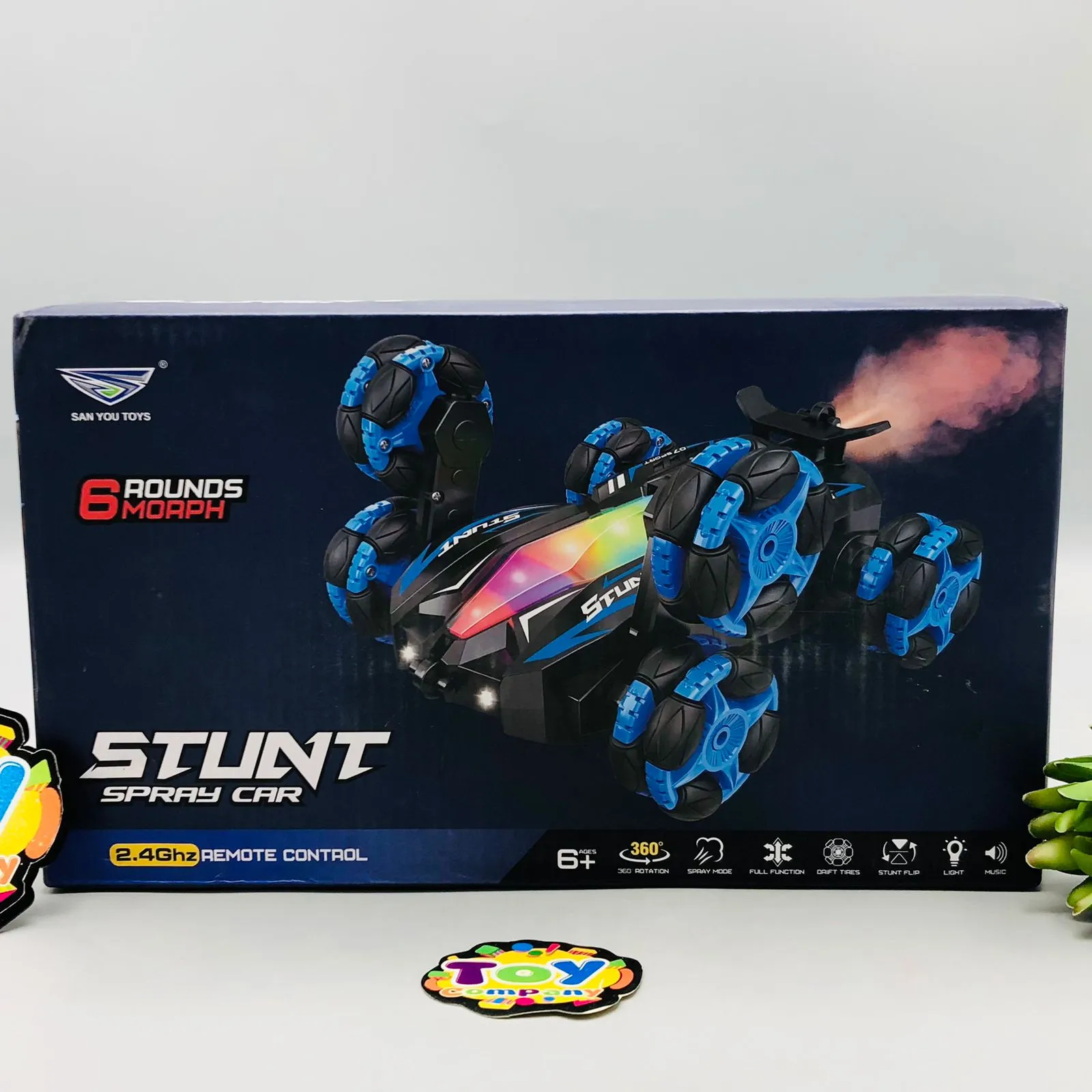 2.4GHz Remote & Watch Control 8 Wheels Stunt Spray Car