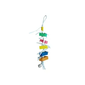 Akwa Millipede Wood & Rope With Bell Parrot Toy 42cm