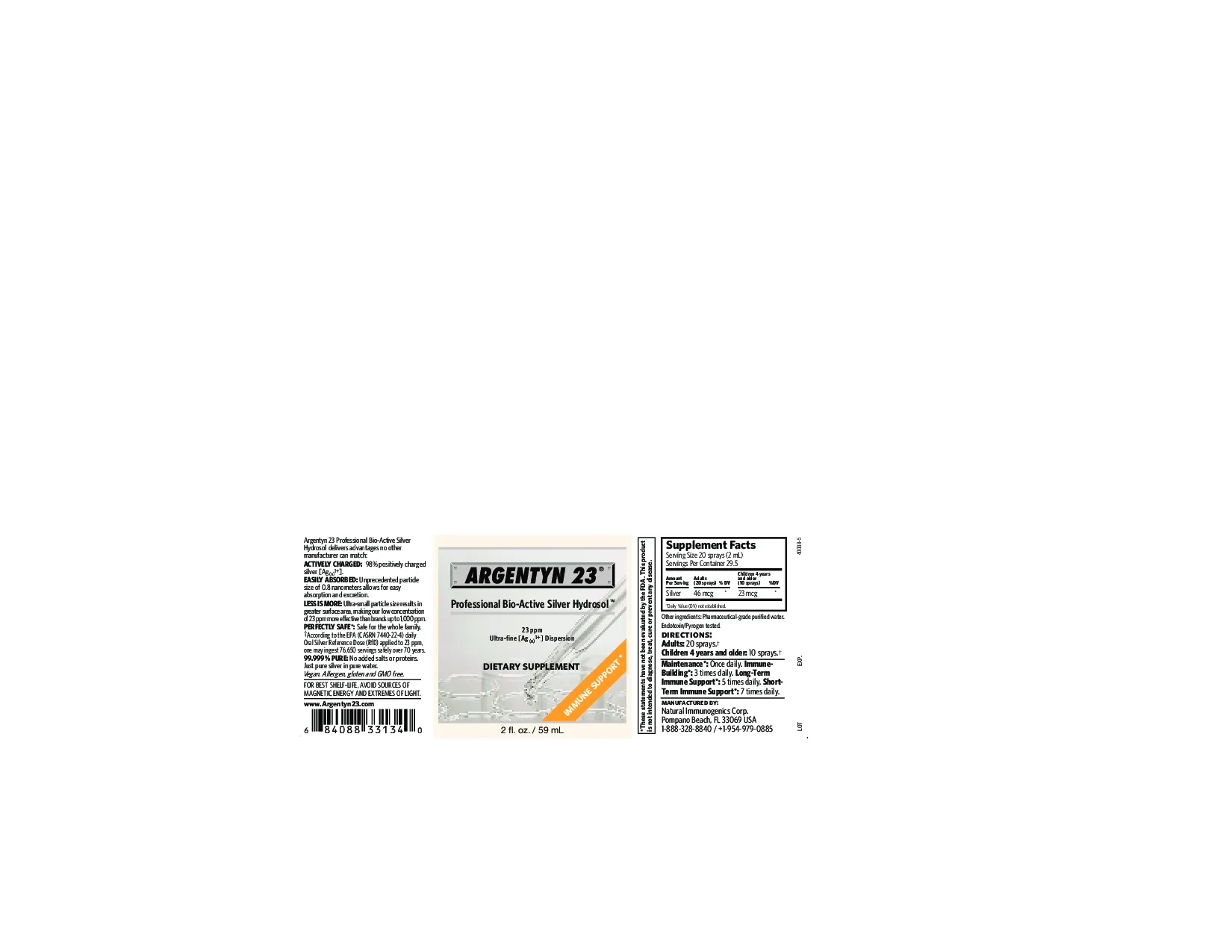 Argentyn 23 Bio-Active Silver Hydrosol Vertical 2 fl oz