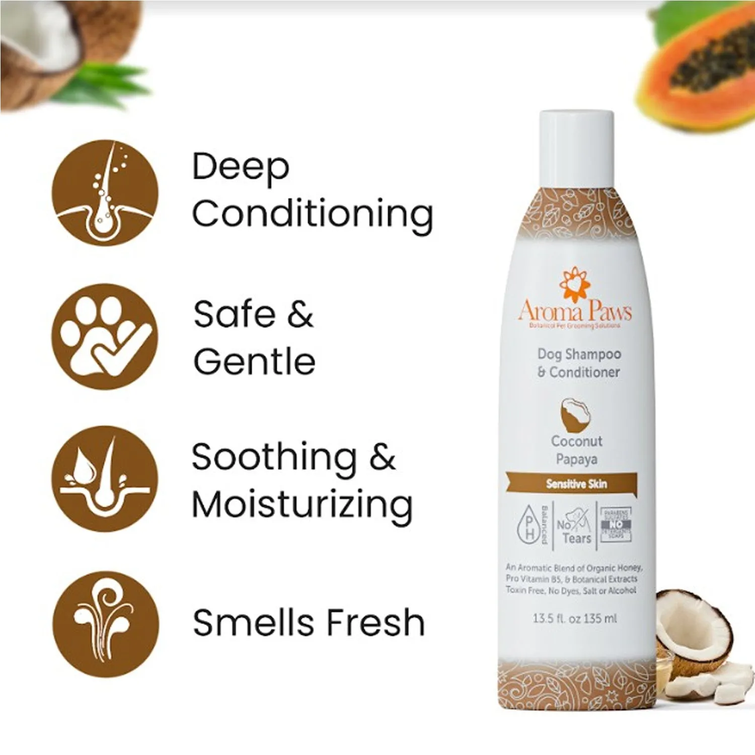 Aroma Paws Coconut Papaya Shampoo 13.5 oz.