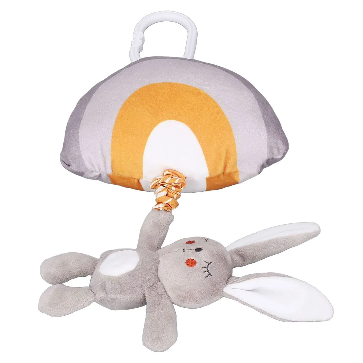 Baby Moo Big Ears Bunny Hanging Musical Pulling Toy - Grey