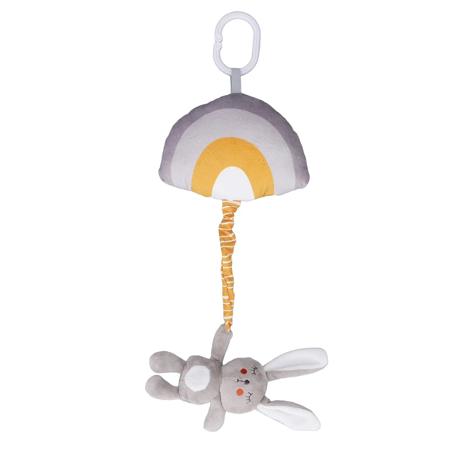 Baby Moo Big Ears Bunny Hanging Musical Pulling Toy - Grey