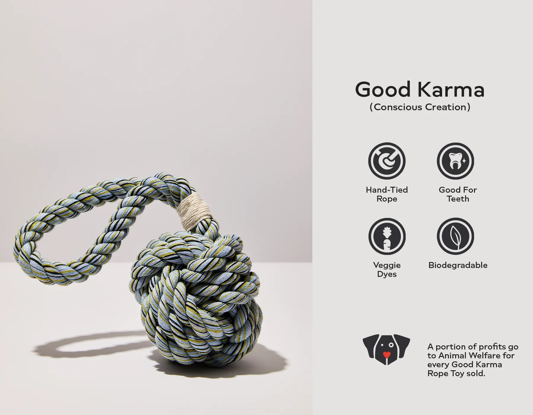 Blue Boho Celtic Knot Tie Rope Dog Toy