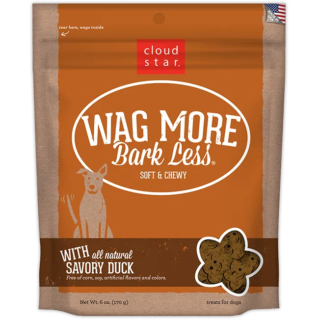 Cloud Star Wag More Bark Less Soft & Chewy Savory Duck Dog Treats 170g