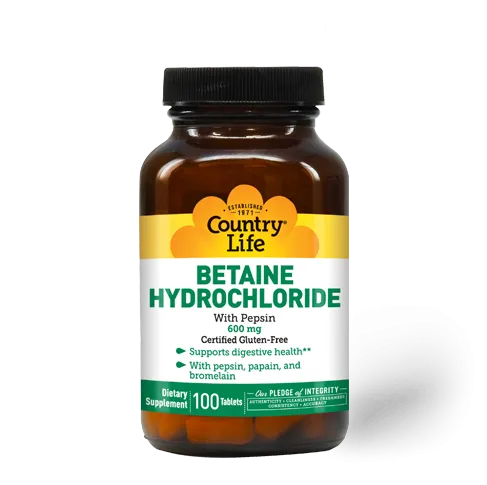 Country Life Betaine Hydrochlorid 600mg 100 Tablets