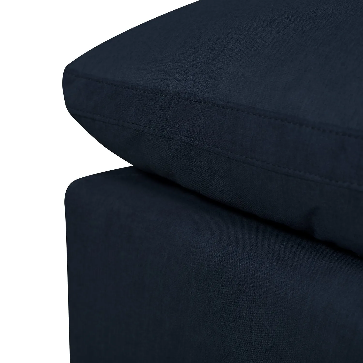 Dalyn 4-Piece Linen-Look Fabric Modular Sectional with Ottoman - Navy
