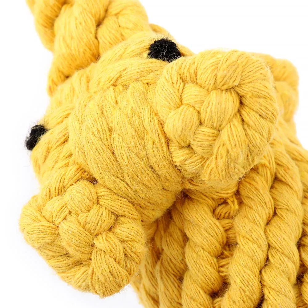 Dog Rope Toy -  Elephant in Yellow or Grey