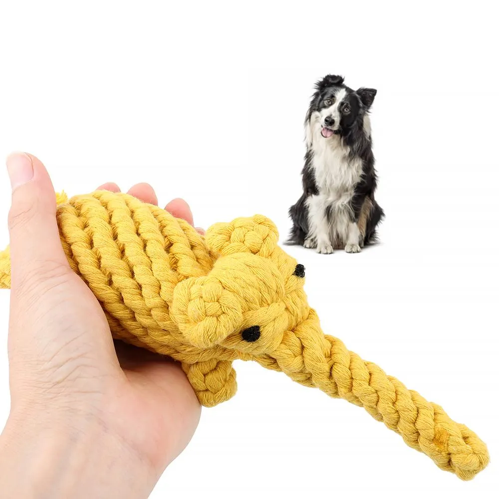 Dog Rope Toy -  Elephant in Yellow or Grey