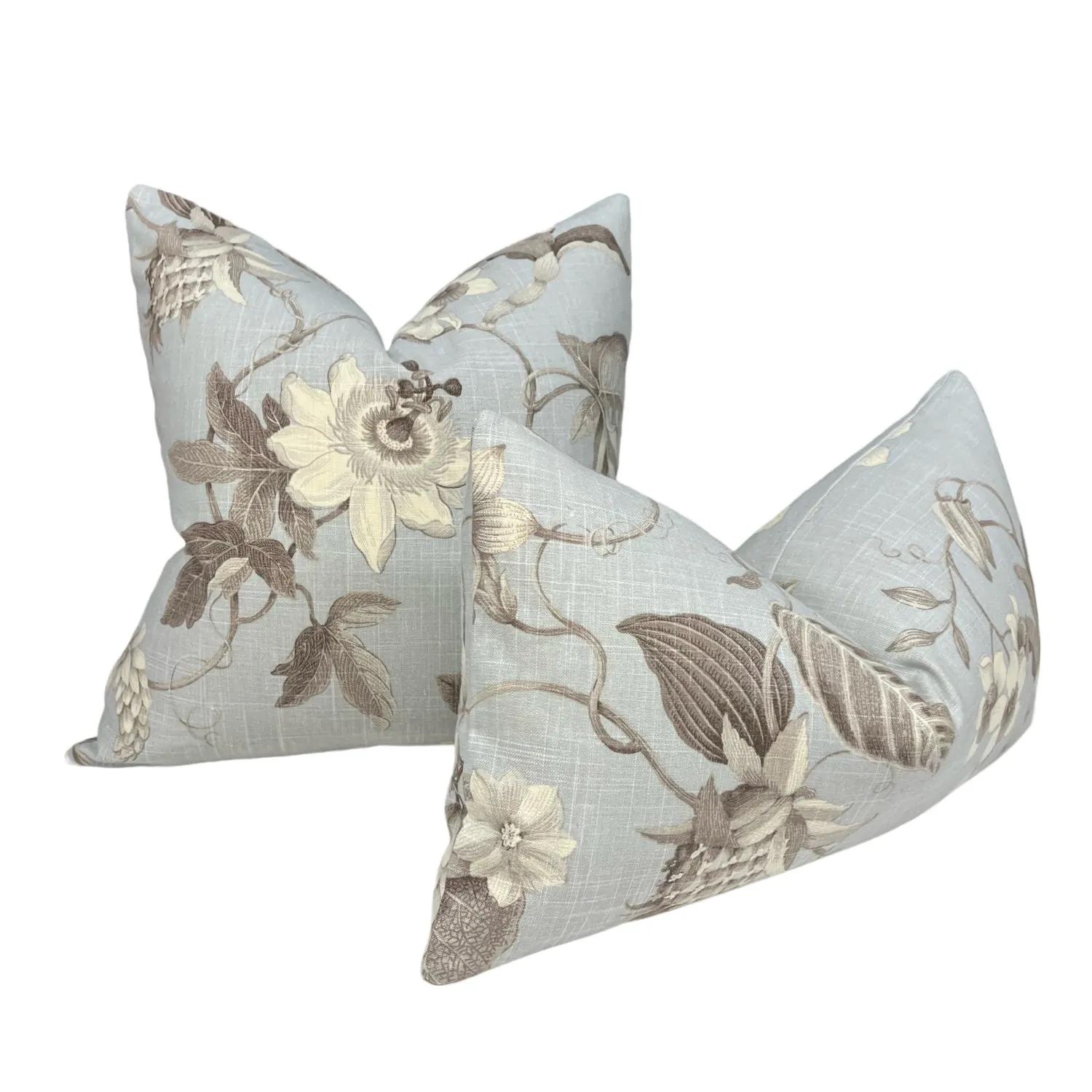 Earthy floral on light grey Pillow Cover