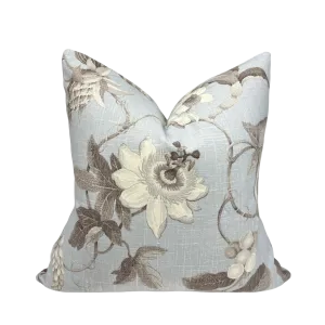 Earthy floral on light grey Pillow Cover