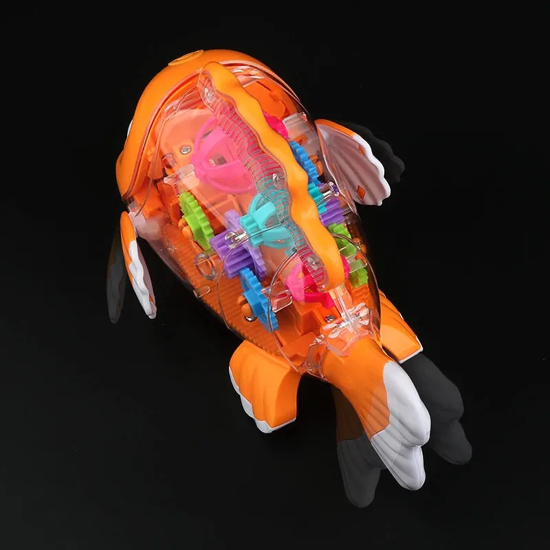 Electric Transparent Gear Fish With Light & Music