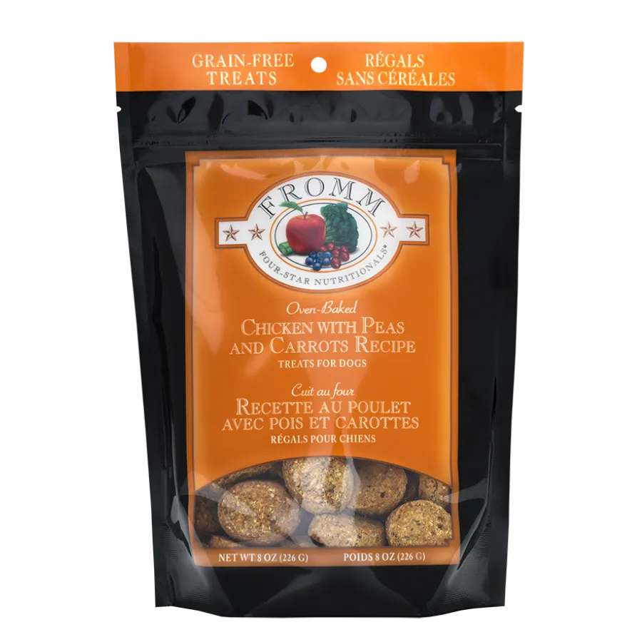 Fromm Four-Star Nutritionals Grain-Free Chicken with Carrots & Peas Recipe Dog Treats, 8-oz