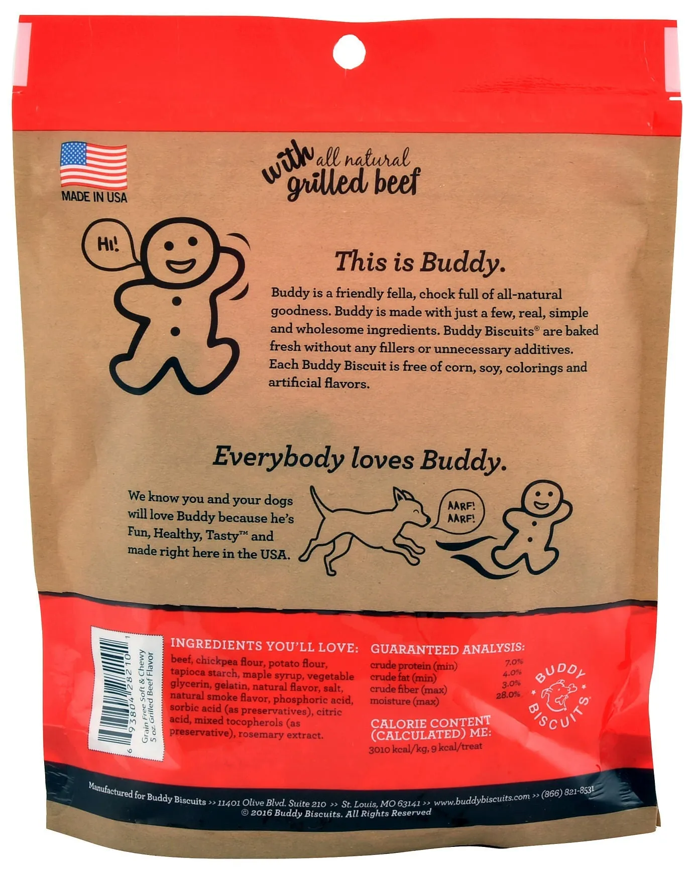 Grain Free Buddy Biscuits, Soft and Chewy Treats, 5 oz