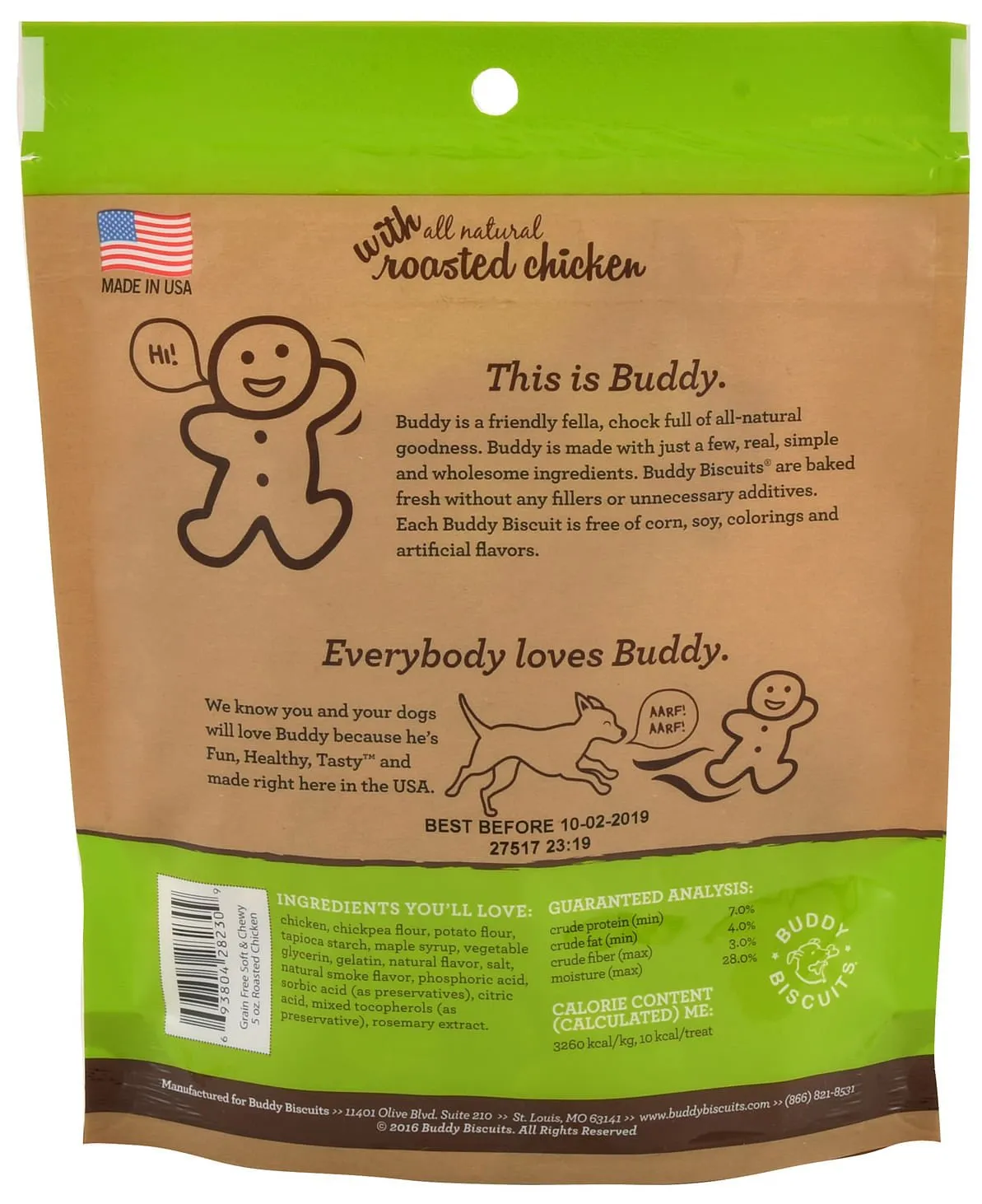 Grain Free Buddy Biscuits, Soft and Chewy Treats, 5 oz