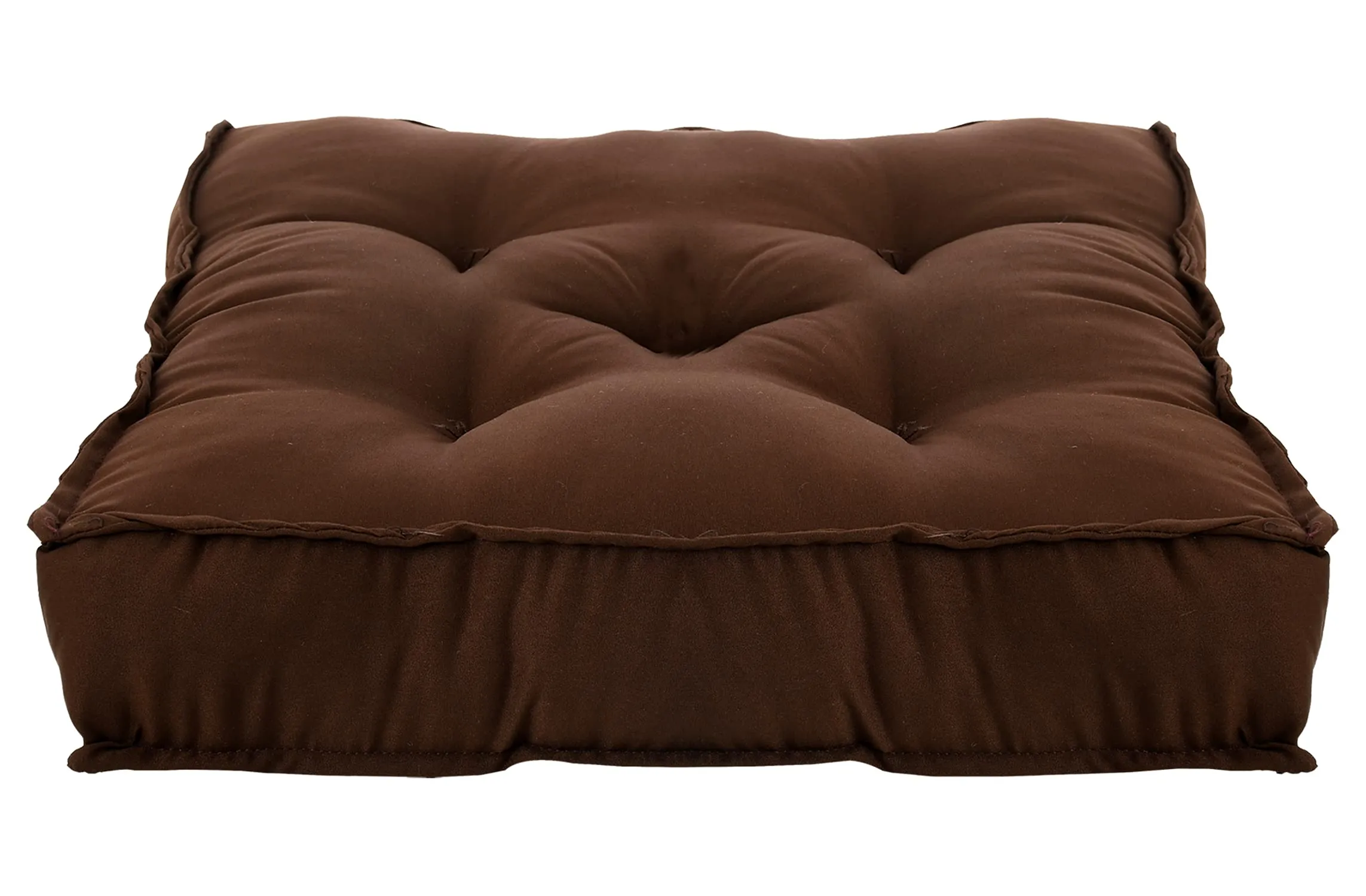 Heart Home Microfiber Square Chair Pad Seat Cushion for Car Pad, Office Chair, Indoor/Outdoor, Dining Living Room, Kitchen-Pack of 4, 18 * 18 Inch (Brown)