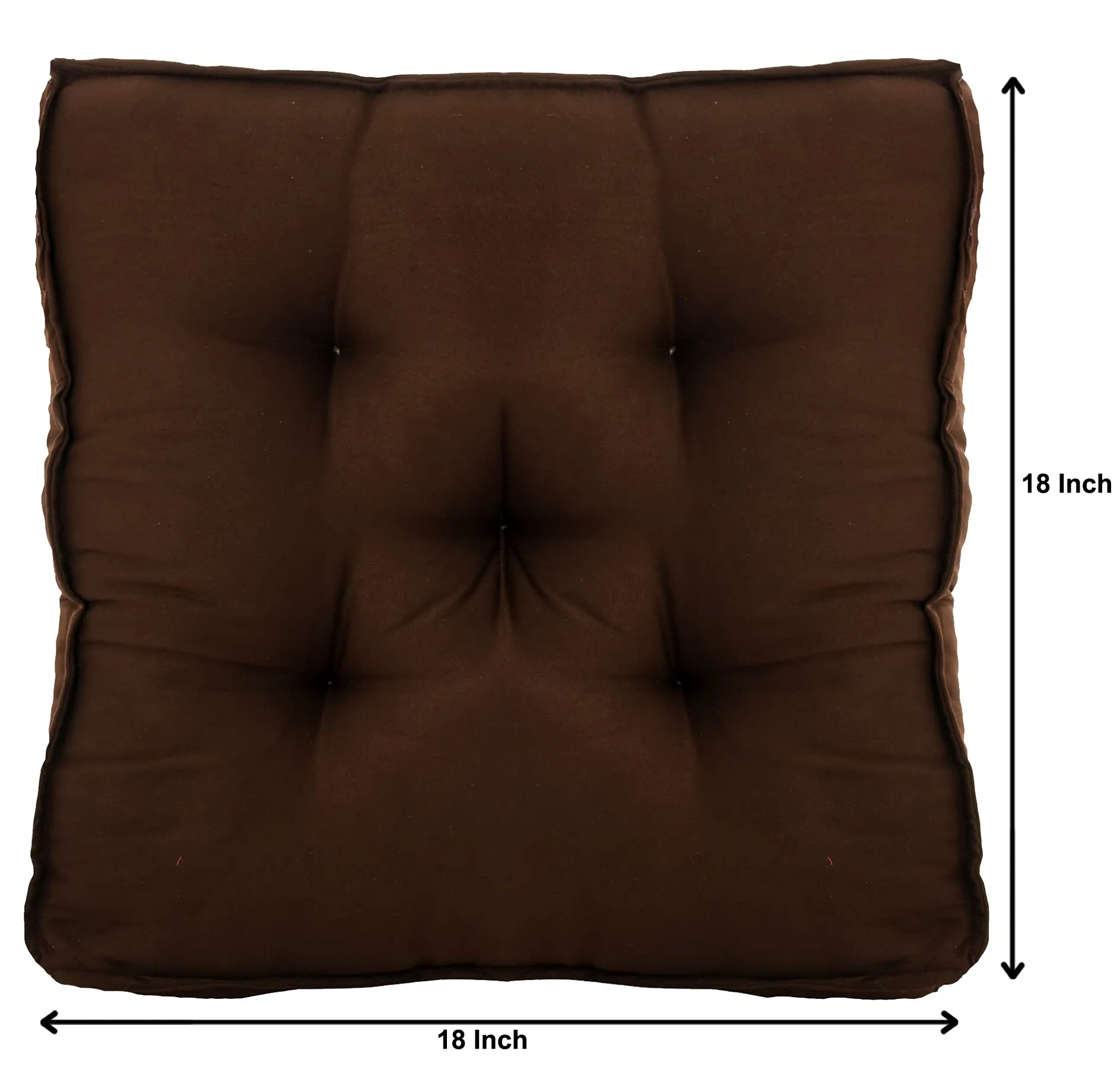 Heart Home Microfiber Square Chair Pad Seat Cushion for Car Pad, Office Chair, Indoor/Outdoor, Dining Living Room, Kitchen-Pack of 4, 18 * 18 Inch (Brown)