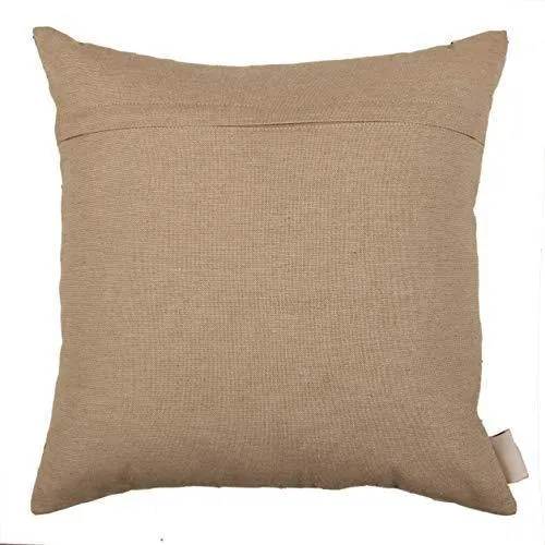 Home-The Best Is For You Polyester Printed and Embroidered Cushion Cover with Multi-Thread (16 x 16 Inch/40 x 40 cm, Peach)