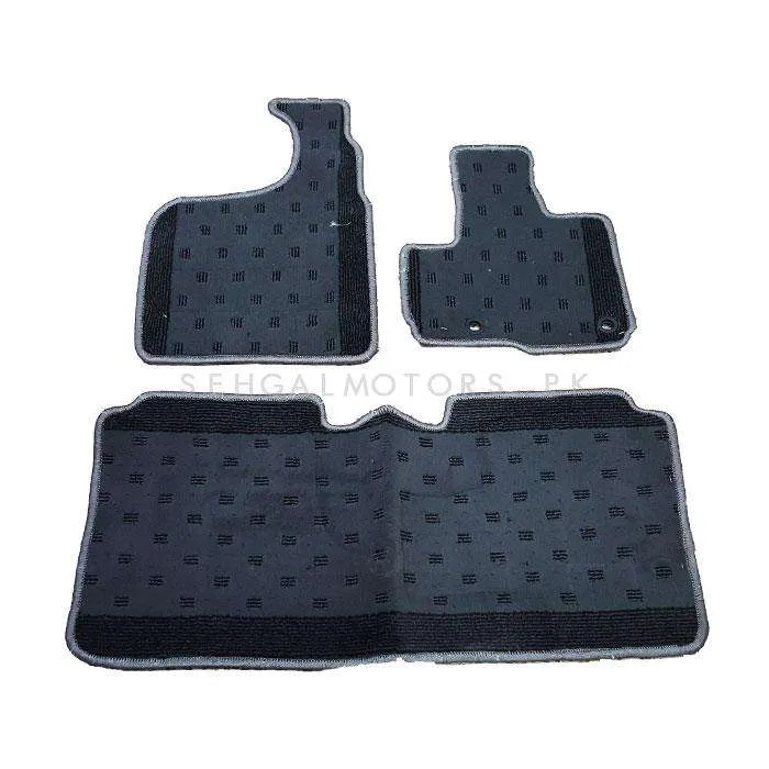 Honda N-One Custom Fit Carpet Floor Mat Mix Design Grey 3 Pcs - Model 2012-2017