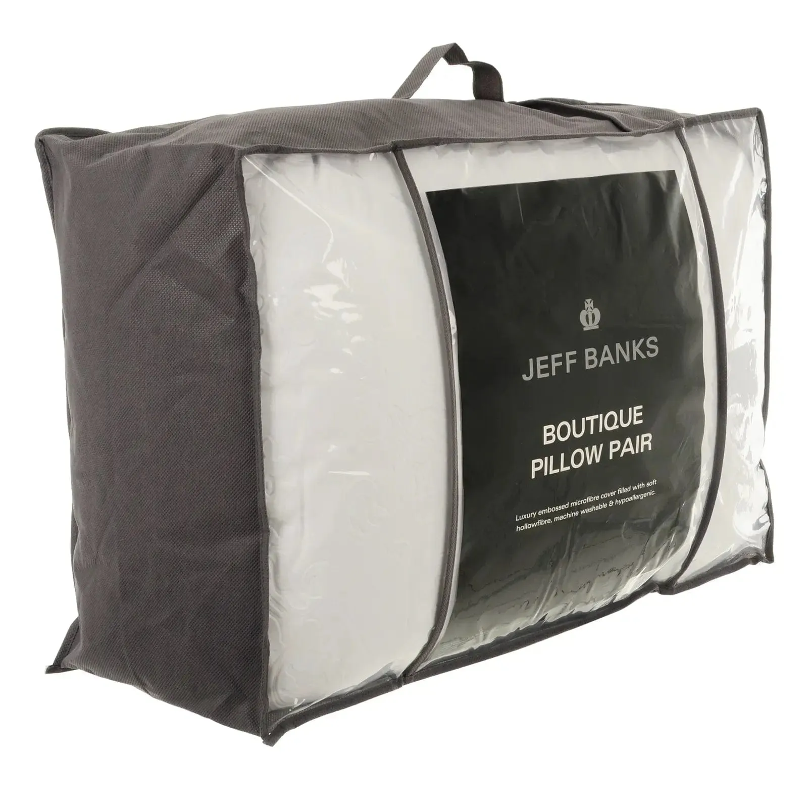 Jeff Banks Boutique Pillow Pair Hollowfibre Luxury Embossed Cover
