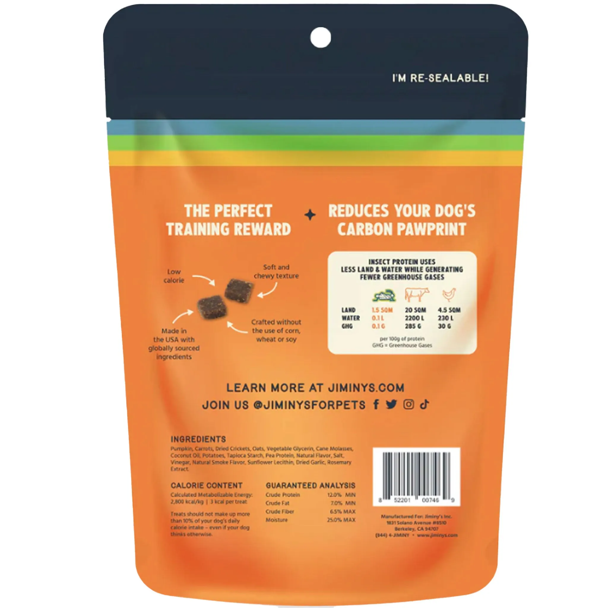 Jiminy's Cricket Cookie Pumpkin & Carrot Training Dog Treats - 6 oz