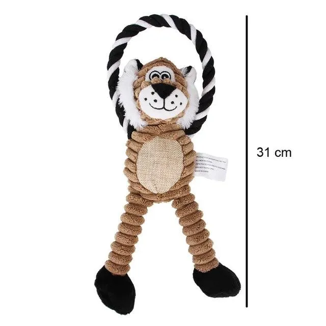 Jungle Pals Squeaky Dog Toy Collection - Safari Animal