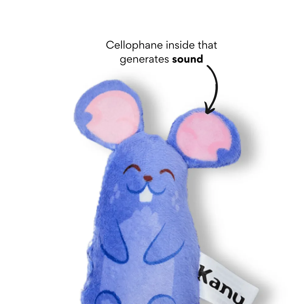 Kanu Pet Blue Mouse Plush Cat Toy