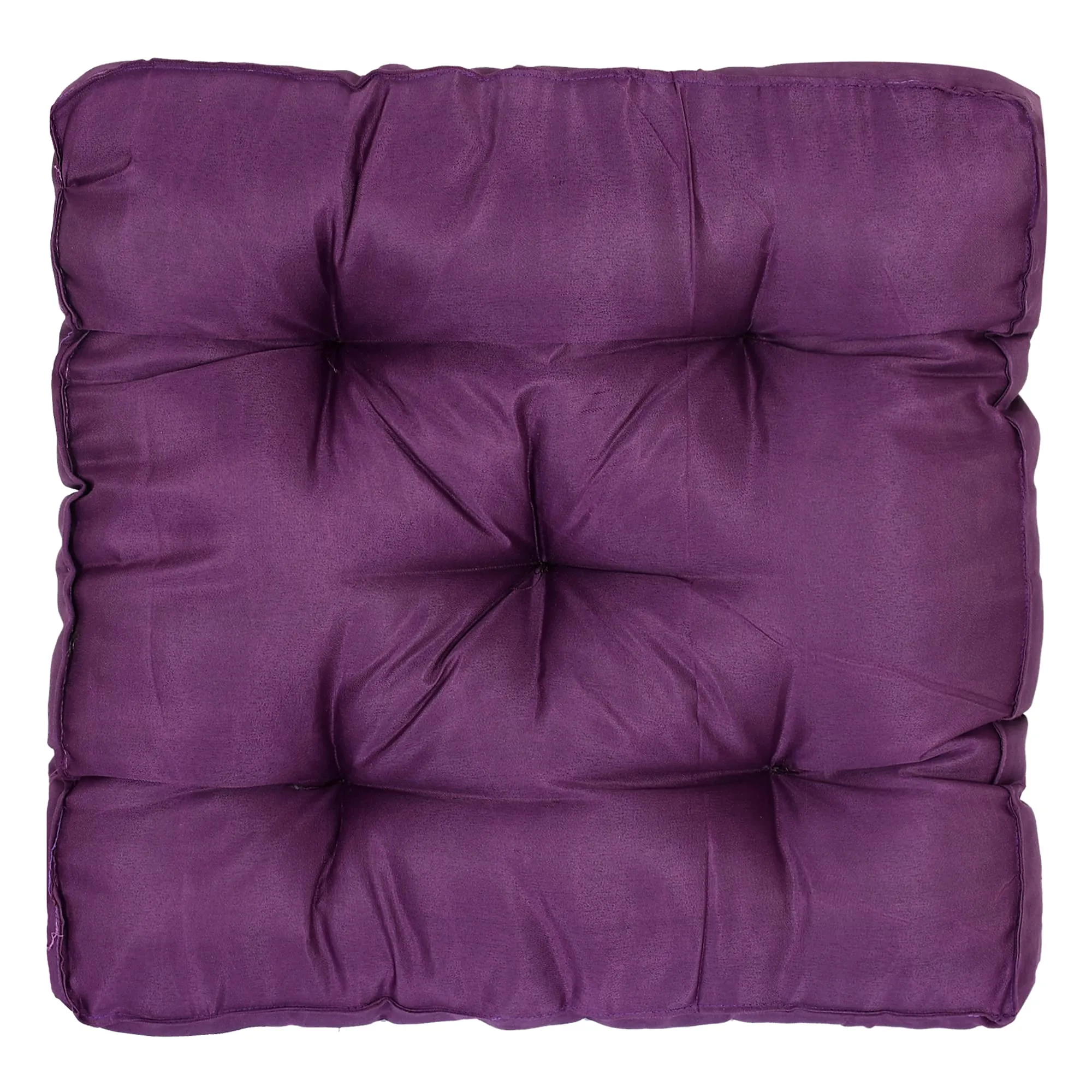 Kuber Industries Microfiber Square Chair Pad Seat Cushion for Car Pad, Office Chair, Indoor/Outdoor, Dining Living Room, Kitchen-Pack of 4, 18 * 18 Inch (Purple)