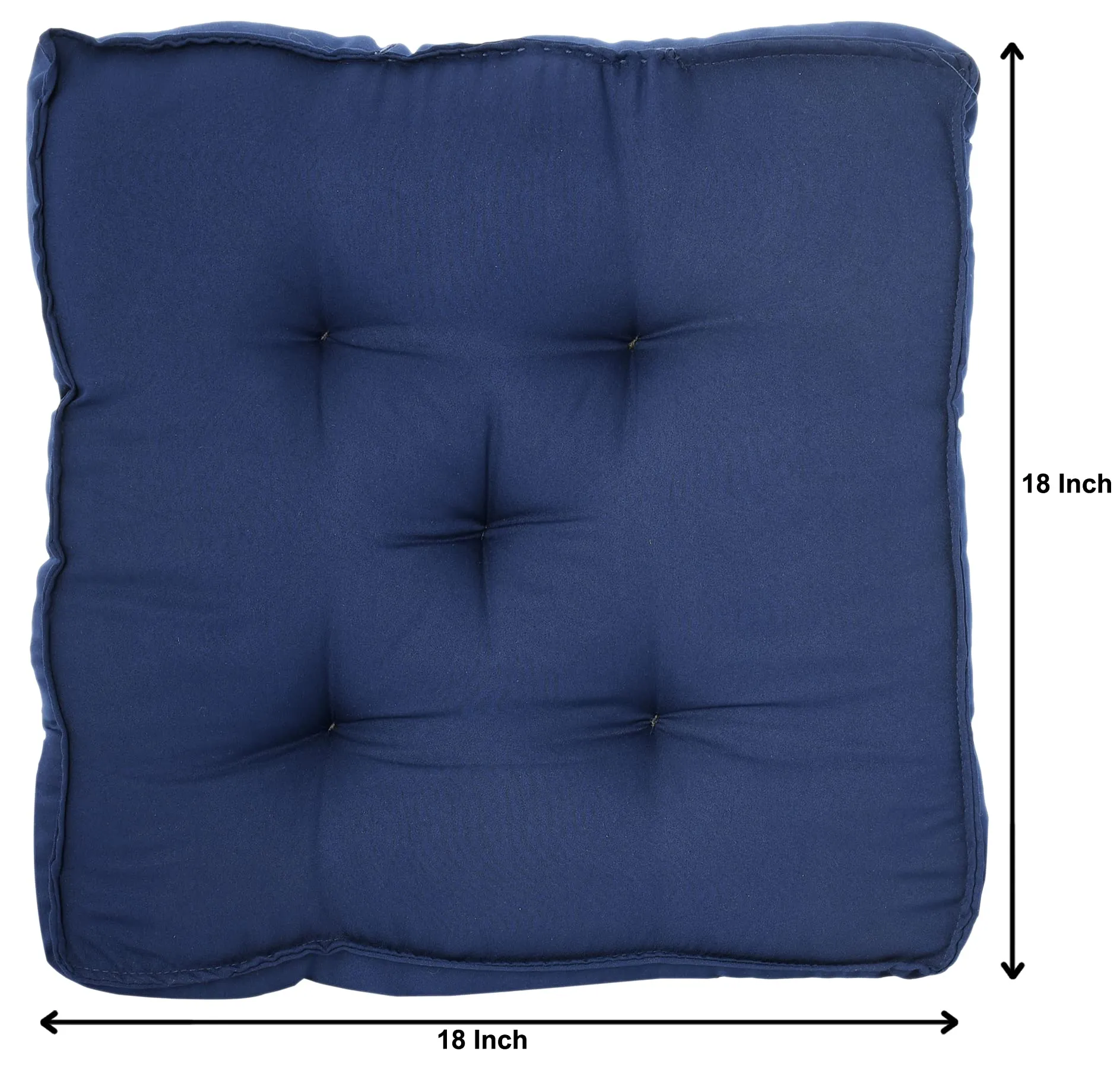 Kuber Industries Microfiber Square Chair Pad/Cushion for Office, Home or Car Sitting-Pack of 3, 18 * 18 Inch (Navy Blue) (Model Number: HS_37_KUBMART020901)