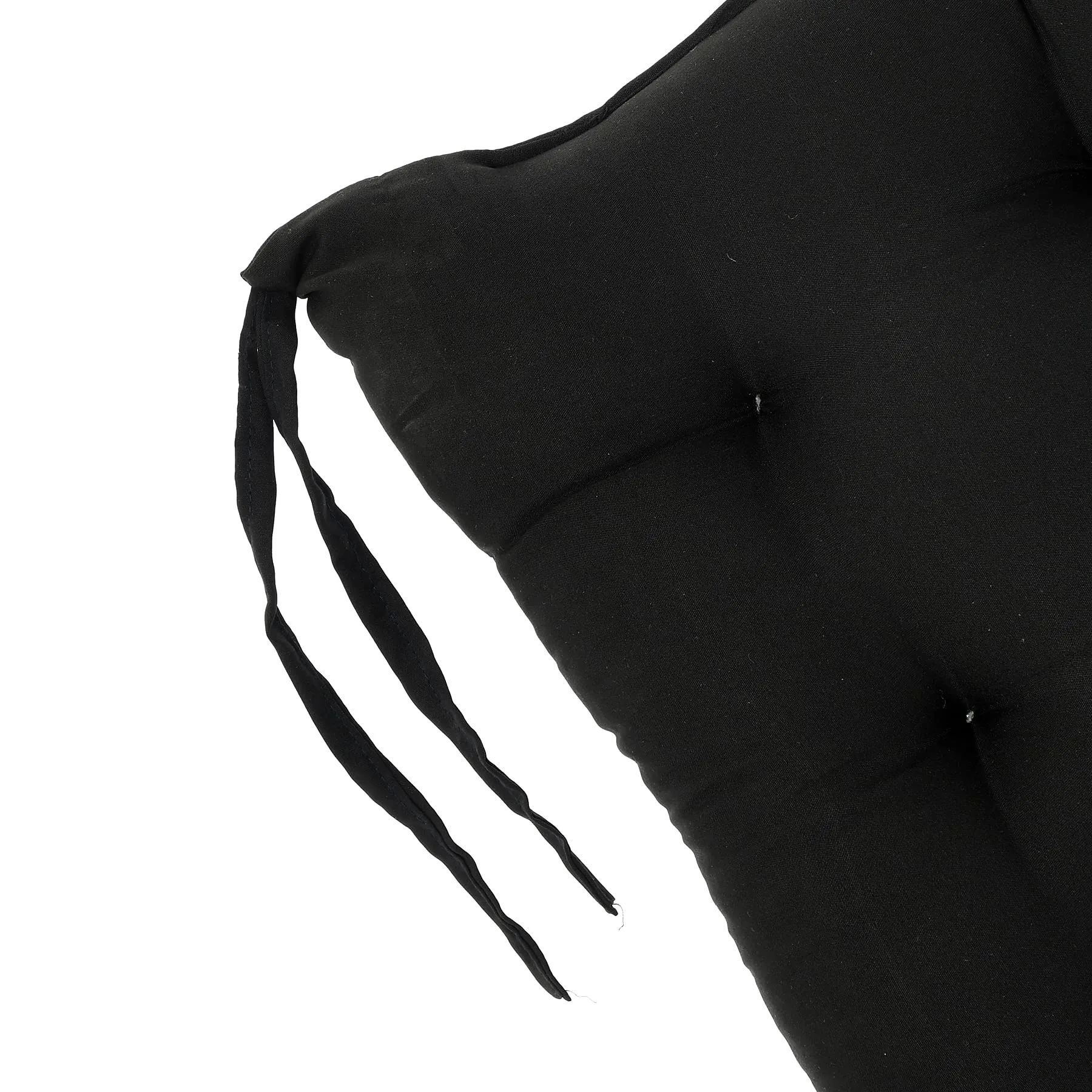Kuber Industries Microfiber Square Chair Pad/Cushion for Office, Home or Car Sitting with Ties, 18 * 18 Inch (Black)