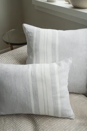 Light Grey Bold Stripes So Soft Linen Pillows