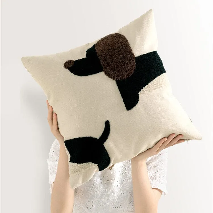 Luxury Embroidered Dachshund Pillow