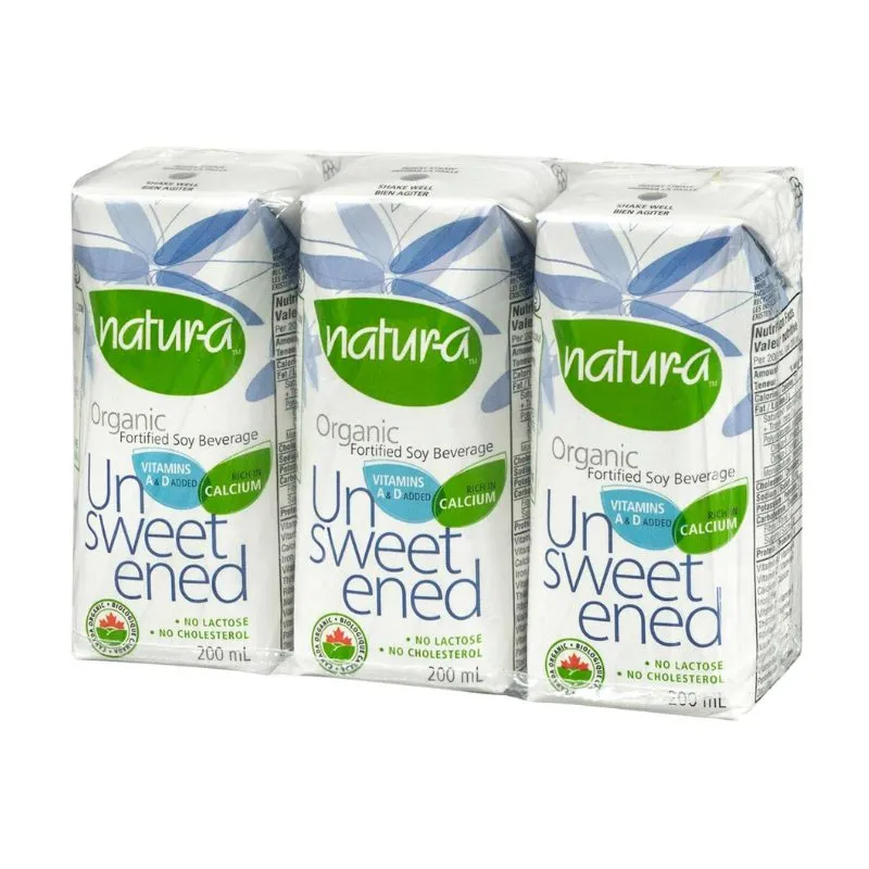 Natur-a Enriched Soy Beverage - Unsweetened (Organic) Pack of 6 - 200 ml.