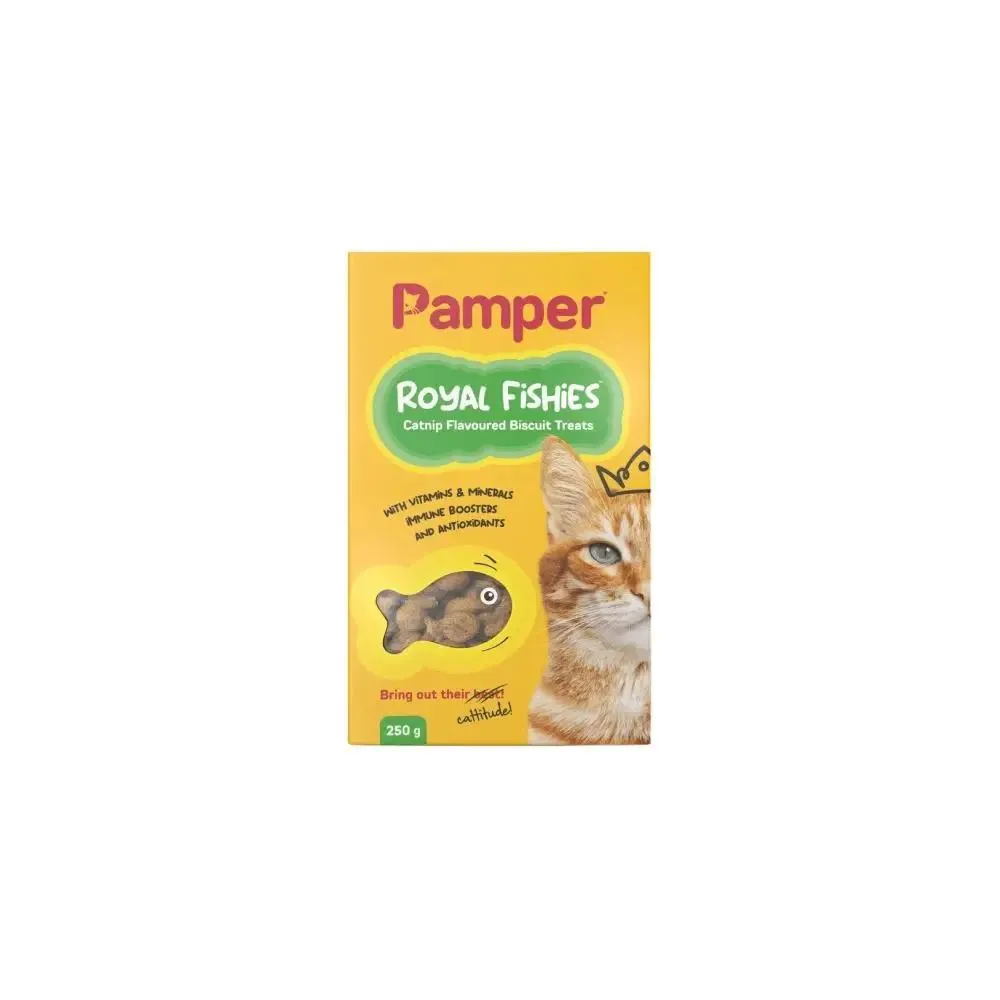 Pampers Royal Fish Biscuits Catnip Cat Treats 250g