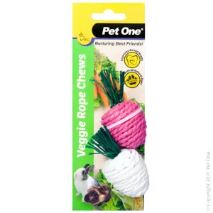 Pet One Small Animals Veggie Rope Twin Pack - Radishes Chews