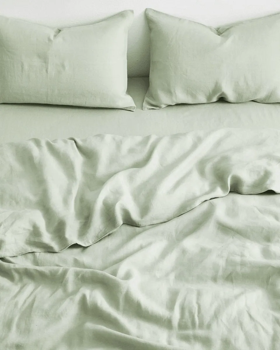 Pure Linen Pillow Cover | Set of 2 |Sage Green