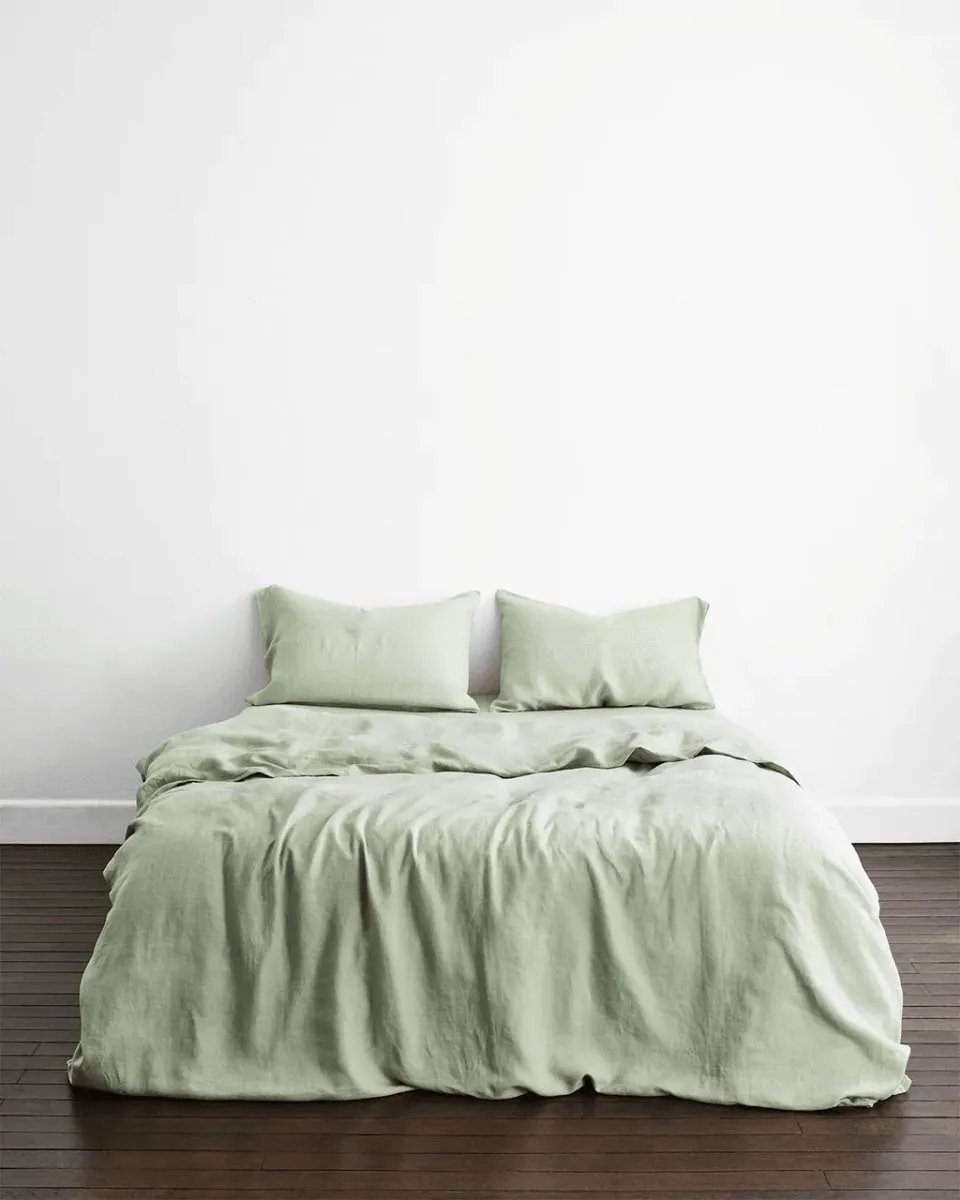 Pure Linen Pillow Cover | Set of 2 |Sage Green
