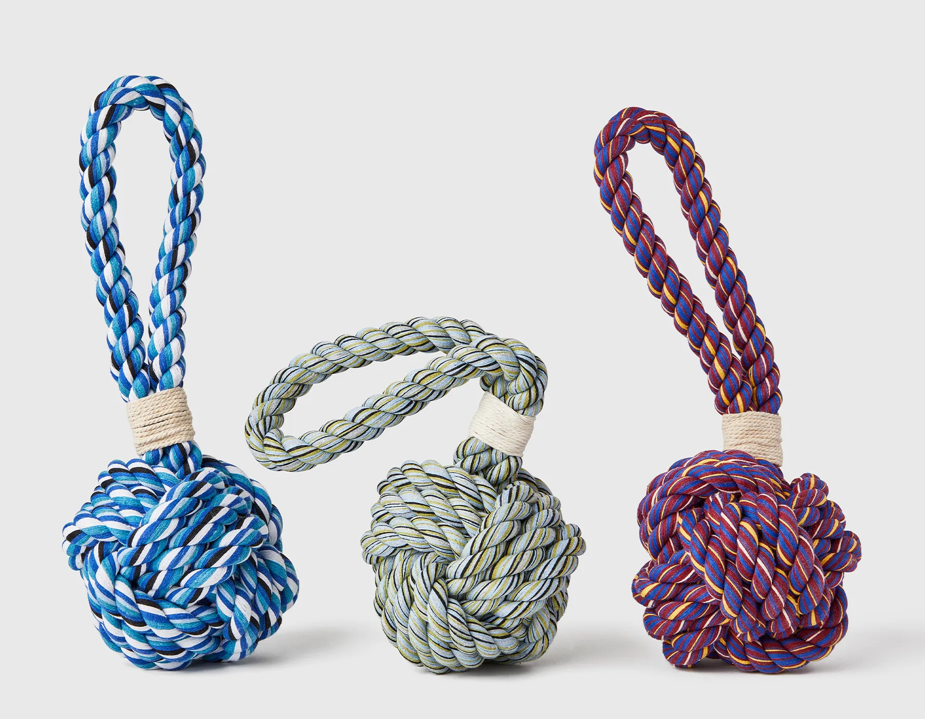 Red Boho Celtic Knot Tie Rope Dog Toy