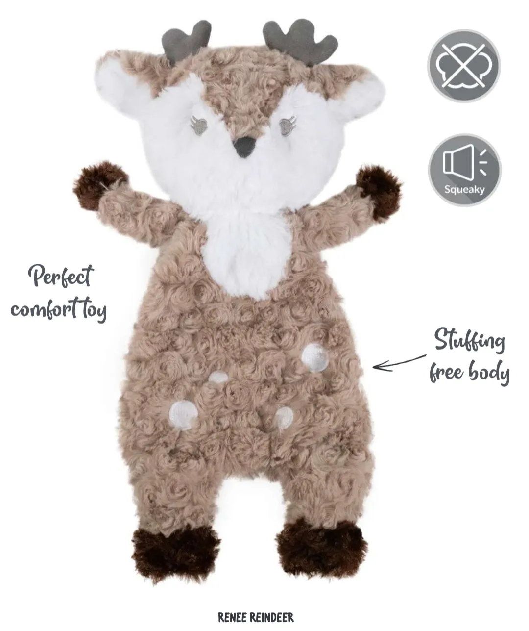 Renee Reindeer | Stuffingless Dog Soft Christmas Toy by Cupid & Comet