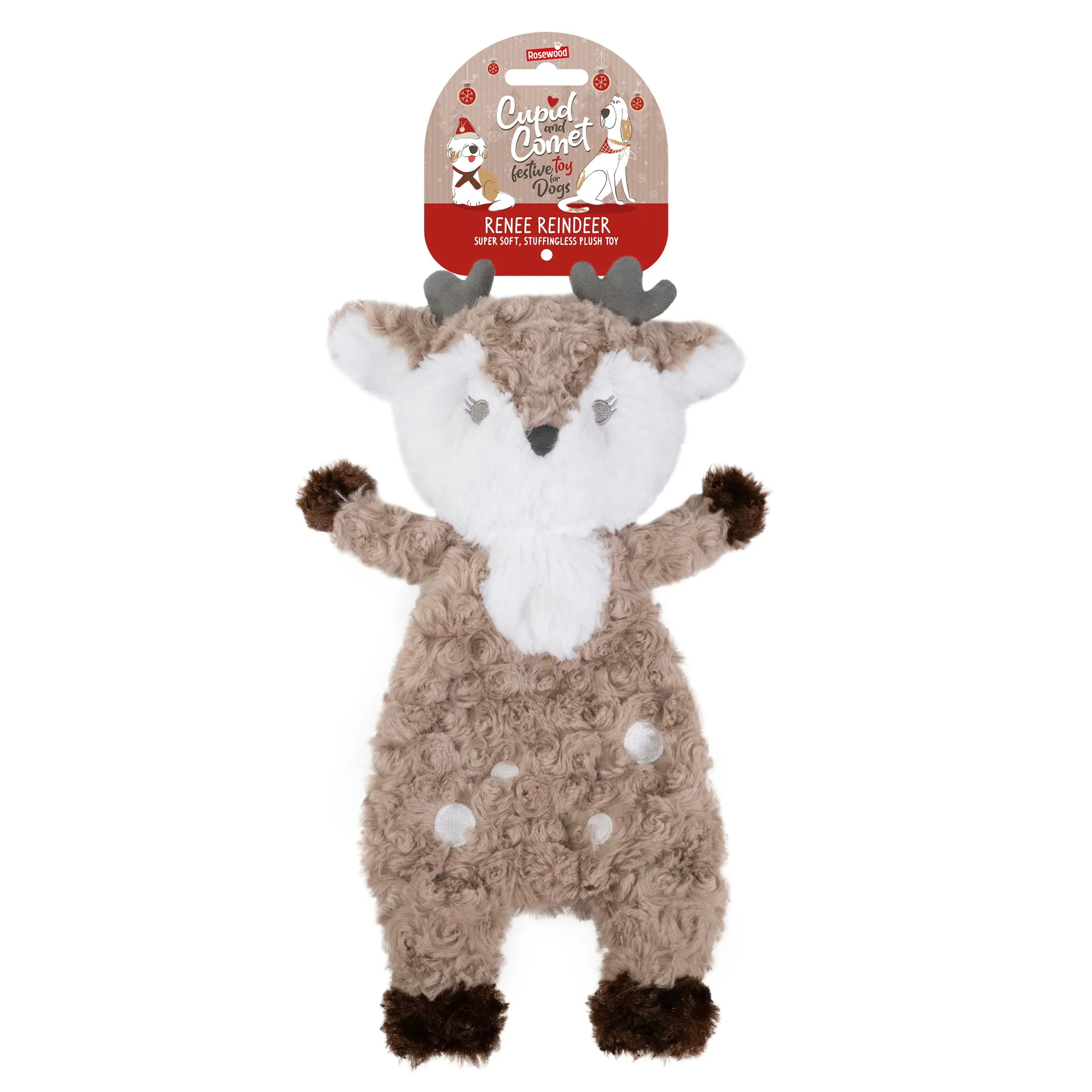 Renee Reindeer | Stuffingless Dog Soft Christmas Toy by Cupid & Comet