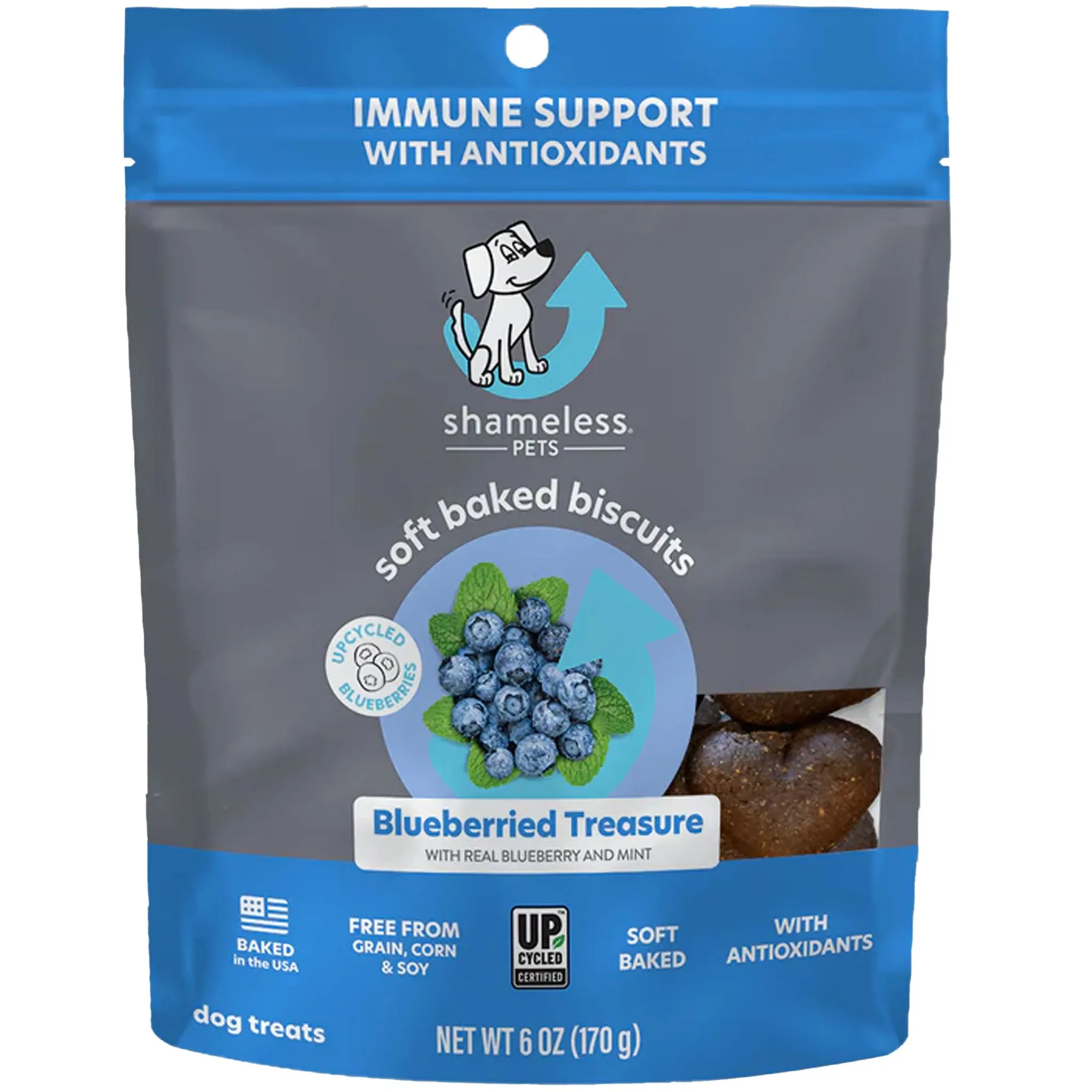 Shameless Pets Soft-Baked Biscuit Dog Blueberried Treasure 6 oz