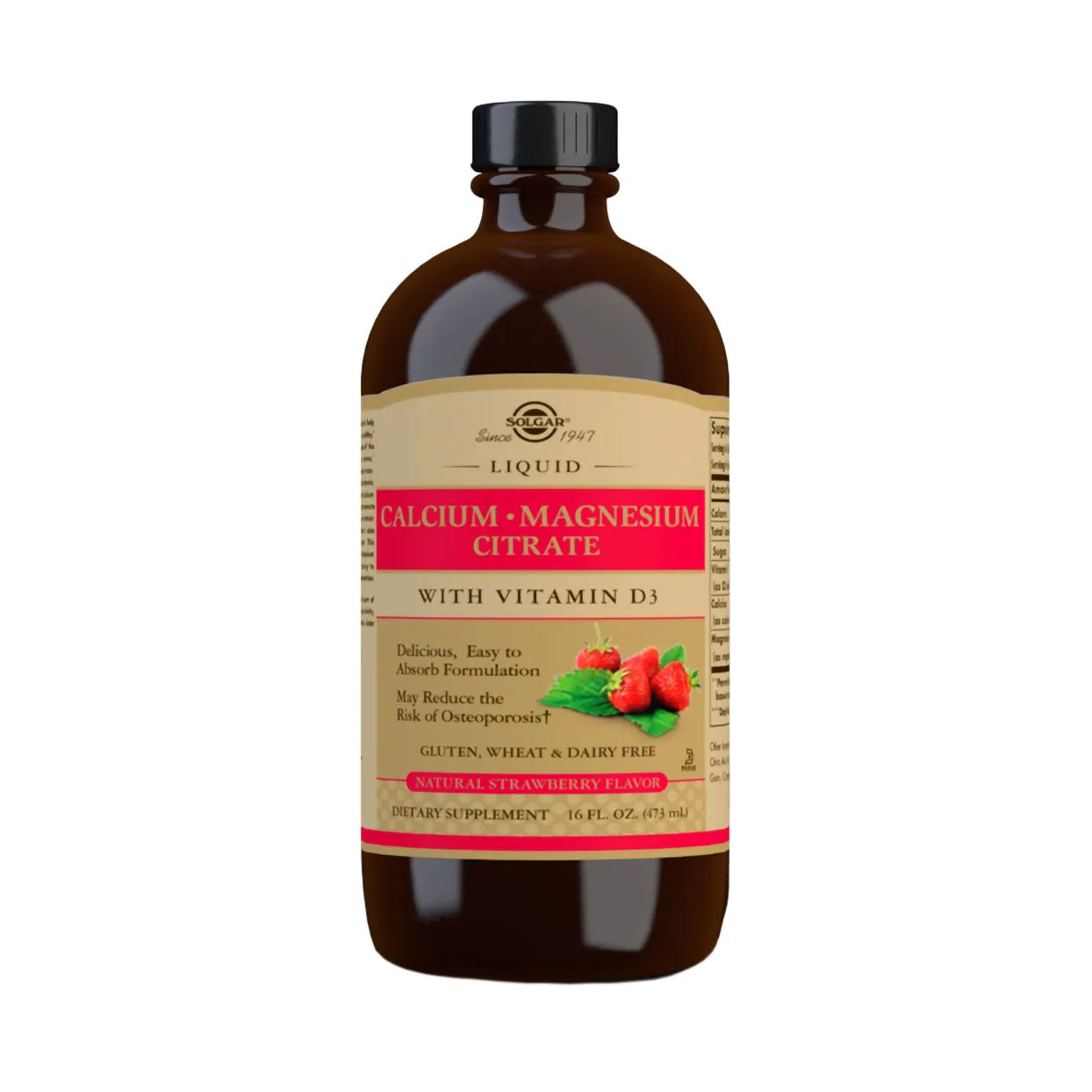 Solgar Liquid Cal-Mag   D3 Strawberry 473ml