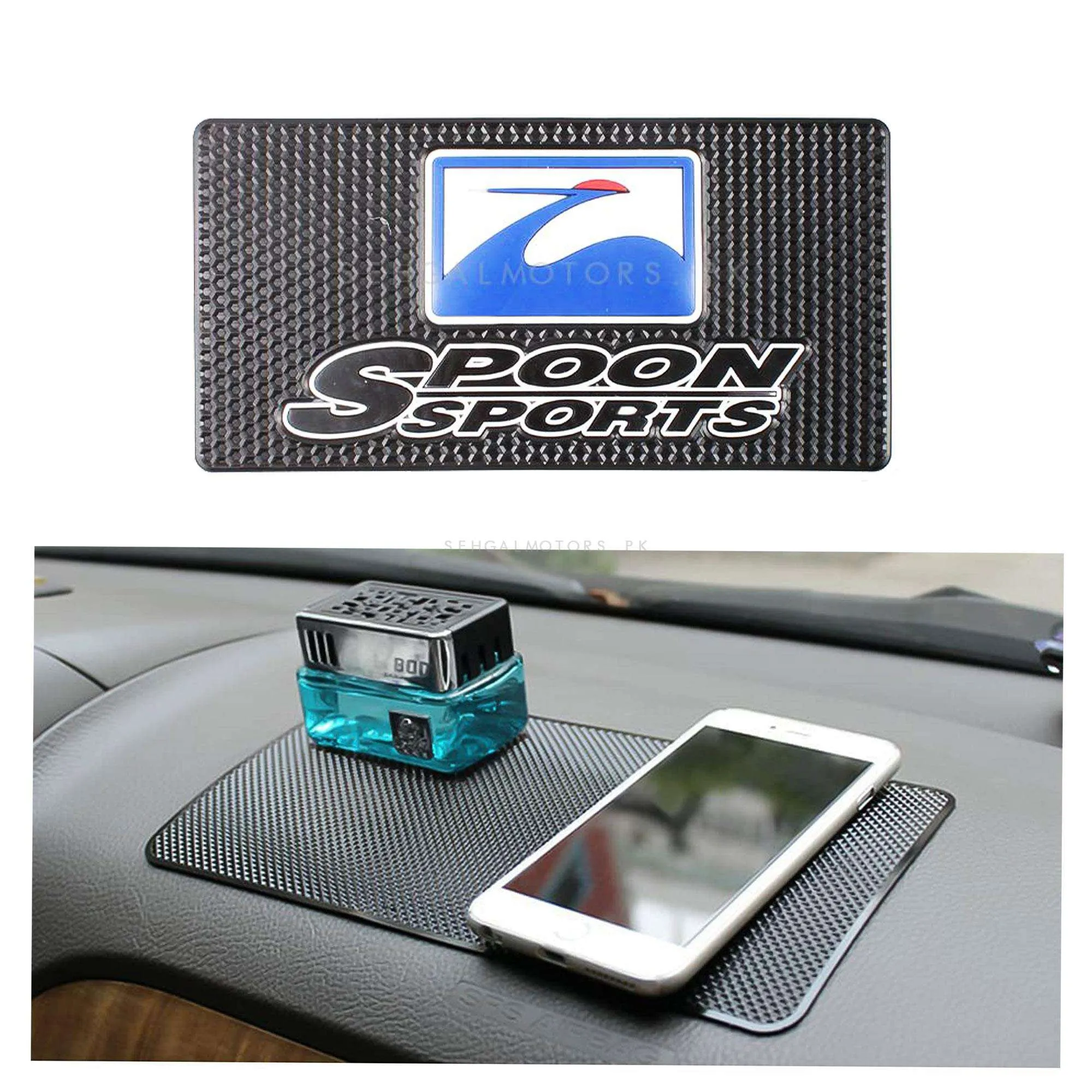 Spoon Sports Anti-Skid Nonslip Dashboard Mats - Silicon Type Material | Car Anti Slip Mat