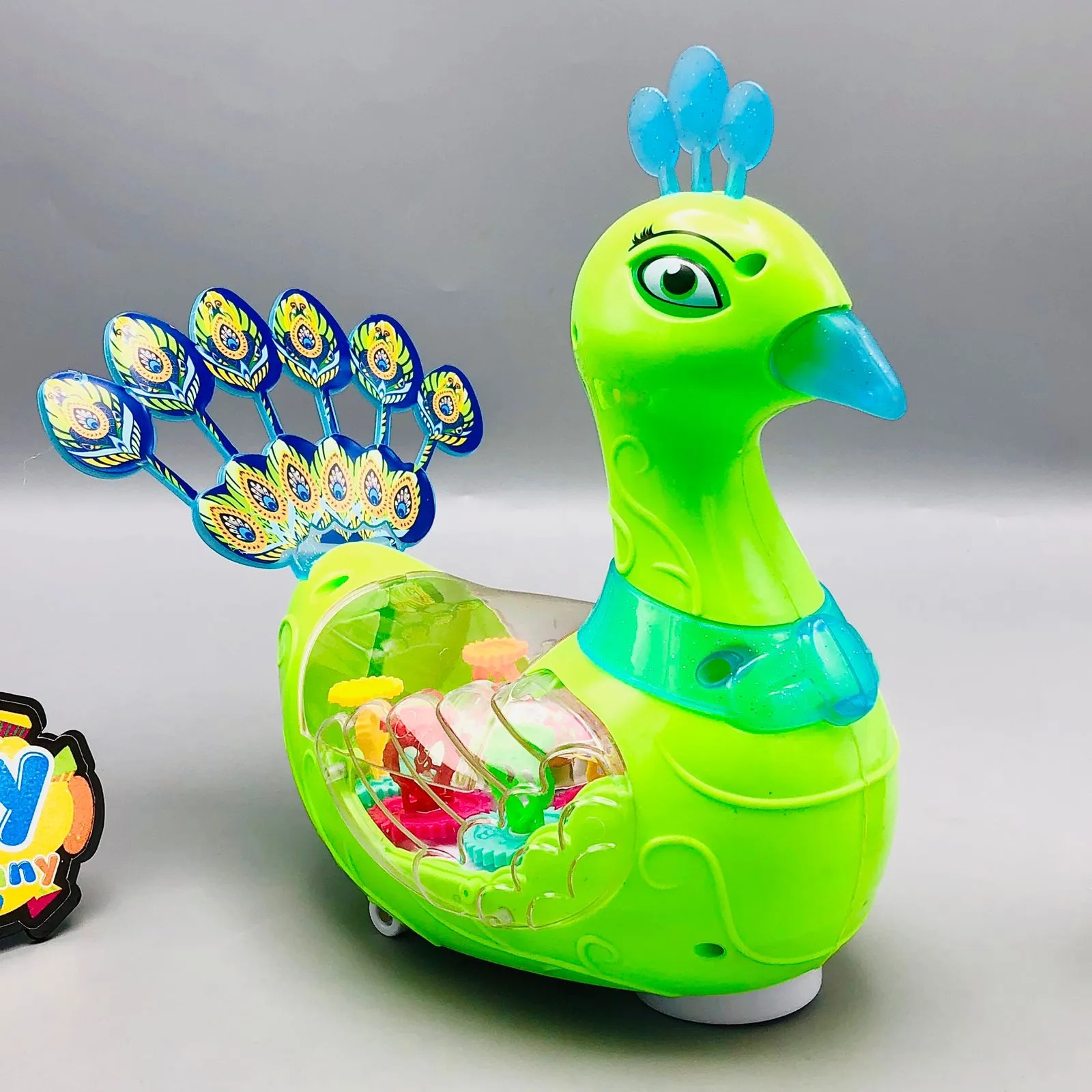 Transparent Gear Peacock With Light & Music
