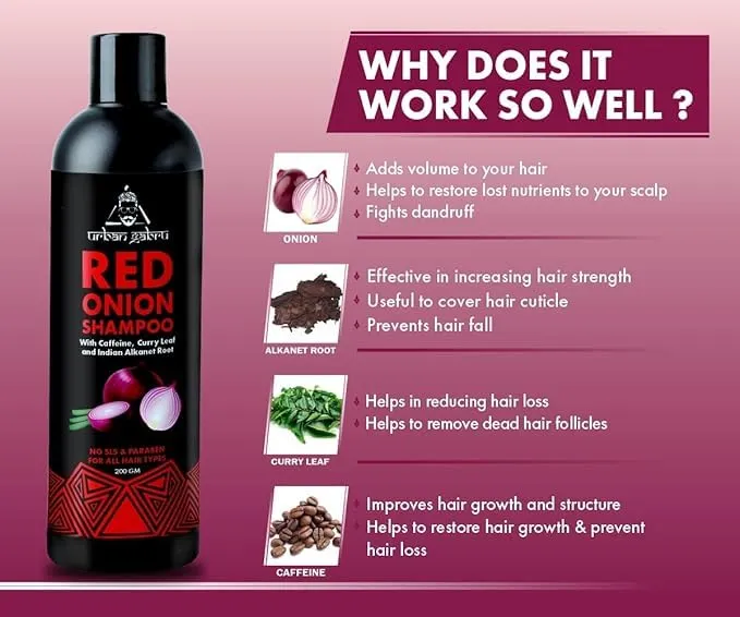 Urbangabru Hair Volumizing Powder 10 GM & Red Onion Shampoo 200 GM - Men's Grooming Combo Kit